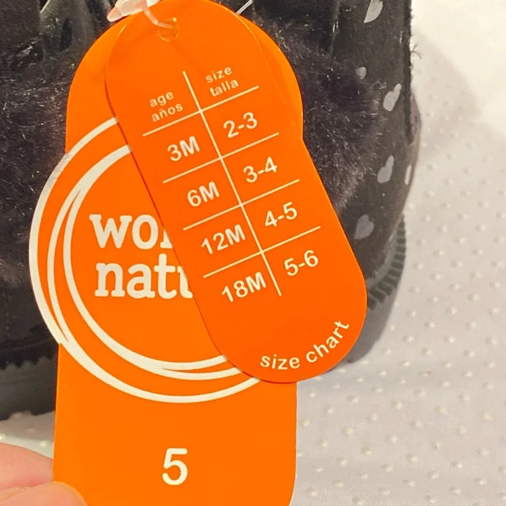 Wonder Nation Shoes Girls Size 5 Black‎ Side Zip New With Tags Cat Print